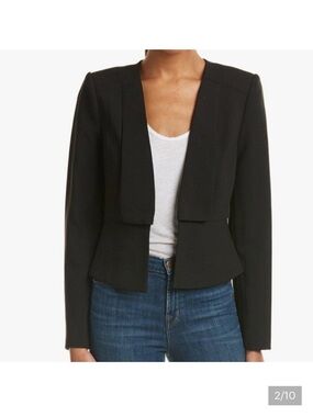 BCBGMaxAzria Black Open-Front Peplum Blazer